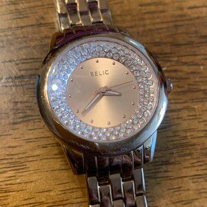 RELIC Rose Gold Crystal Faced Wrist Watch